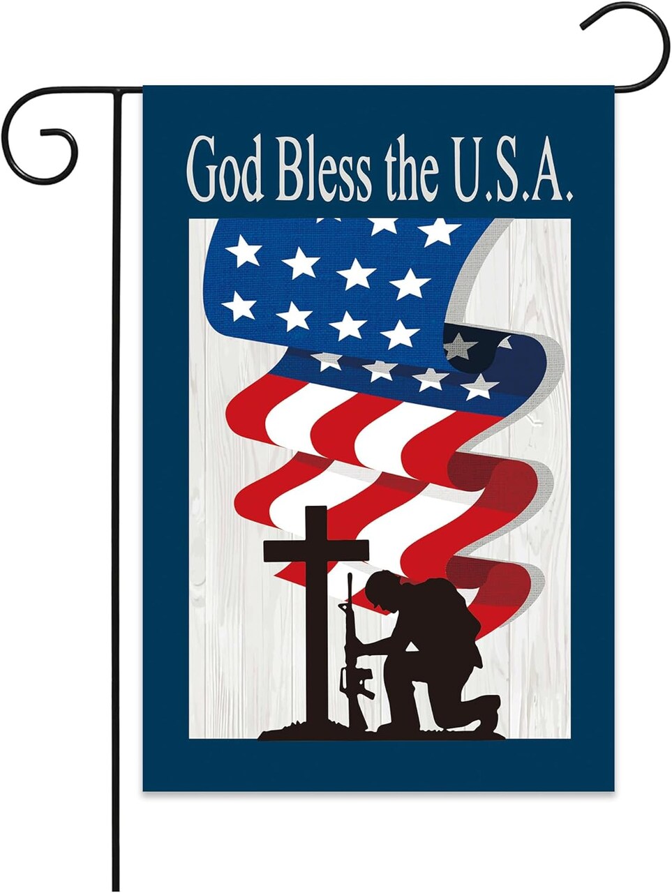 USA Patriotic Memorial Day Garden Flag 12x18 Inches Double Sided 4th of July Independence Day for Garden Outdoor House Yard Outside Decorations